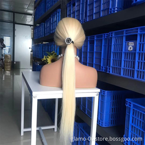 Raw Virgin Cuticle Aligned Brazilian Frontal Human Hair 613 Blonde Transparent Lace Front Wig With Baby Hair For Black Women